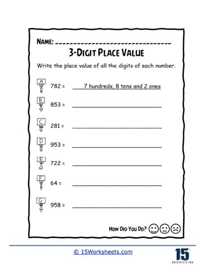 place value 3-digit numbers worksheets pdf|Place Value Game: 3.